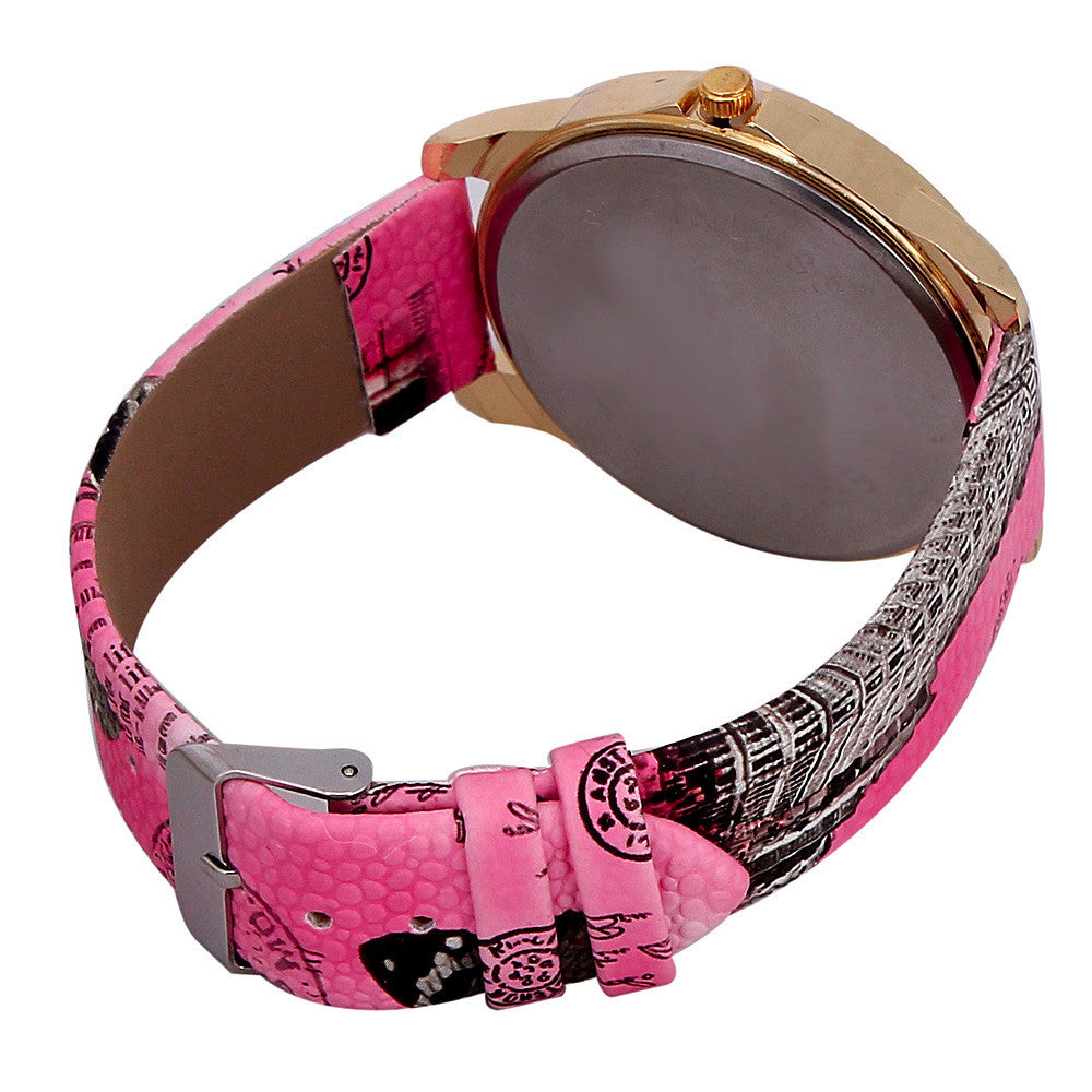 Bracelet Watch Korean Retro Rose Pattern Ladies Watch