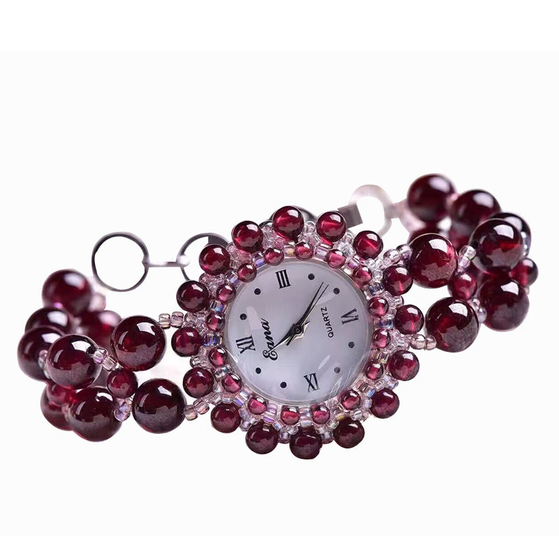 Garnet bracelet watch