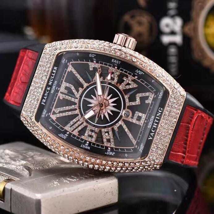 Bucket belt with diamond starry star watch