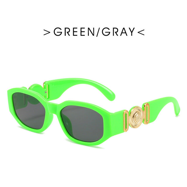 Retro Cutting Lens Gradient Square Sun Glasses UV400