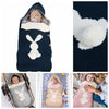 Baby Knitted Rabbit Button Outdoor Stroller Wool Sleeping Bag