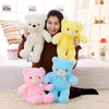 50cm Creative Light Up LED Teddy Bear Stuffed Animals Plush Toy Colorful Glowing   Christmas Gift for Kids Pillow