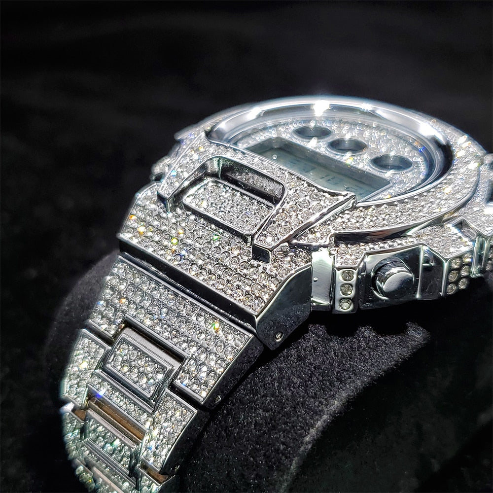 Digital Diamond Quartz Wristwatches