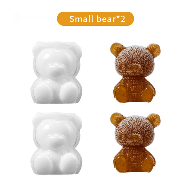 Cute Teddy Bear Silicone Mould Ice Cube Maker